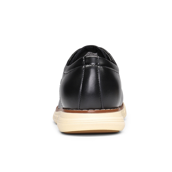 [CrossFlex NeatPolish] Men's Wide Plain-Toe Dress Sneakers - BLACK - 5